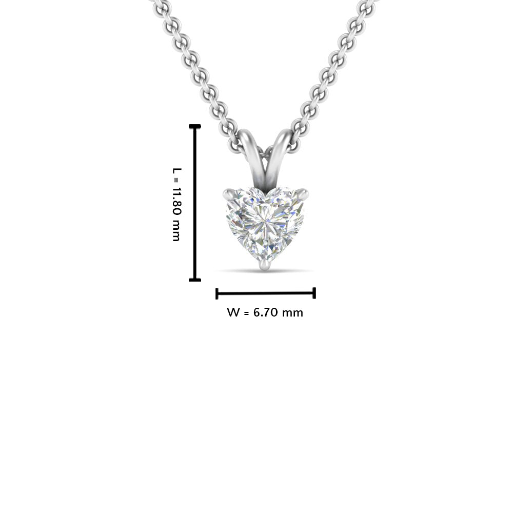 Heart Lab Diamond Solitaire Pendant For Women