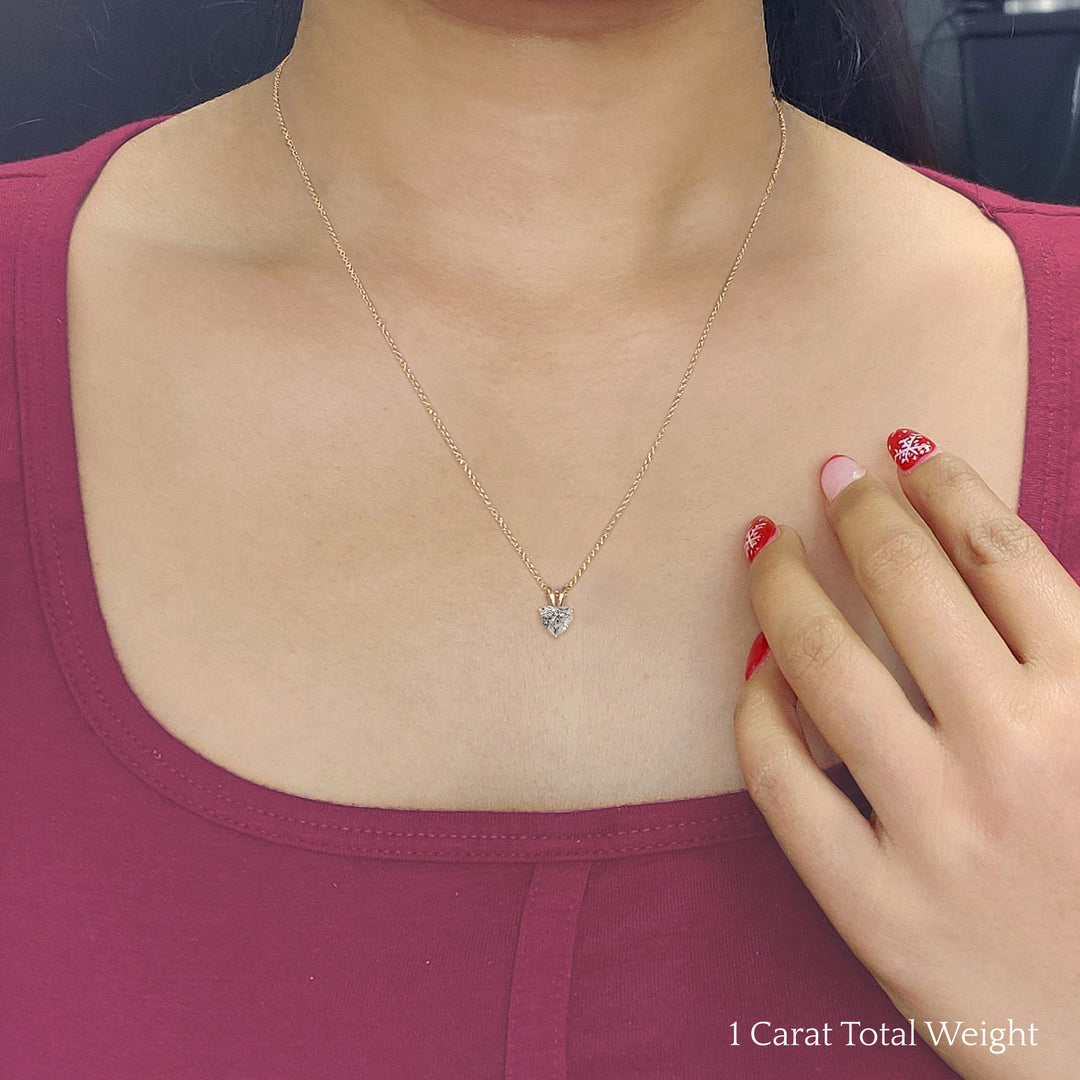 Heart Lab Diamond Solitaire Pendant For Women
