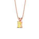 Load image into Gallery viewer, 1-ct-radiant-cut-fancy-lab-grown-vived-yellow-solitaire-necklace-in-rose-gold-fdpd8469ragvyellowangle2-1.00ct-nl-rg.jpg