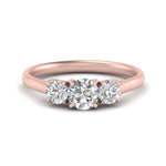 Load image into Gallery viewer, 1 Carat Lab Grown Diamond 3 Stone Engagement Ring 14K Rose Gold
