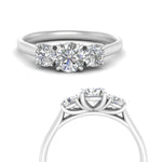 Load image into Gallery viewer, 1 Carat Lab Grown Diamond 3 Stone Engagement Ring 14K White Gold
