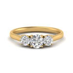 Load image into Gallery viewer, 1 Carat Lab Grown Diamond 3 Stone Engagement Ring 14K Yellow Gold
