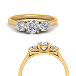 Load image into Gallery viewer, 1 Carat Lab Grown Diamond 3 Stone Engagement Ring 14K Yellow Gold
