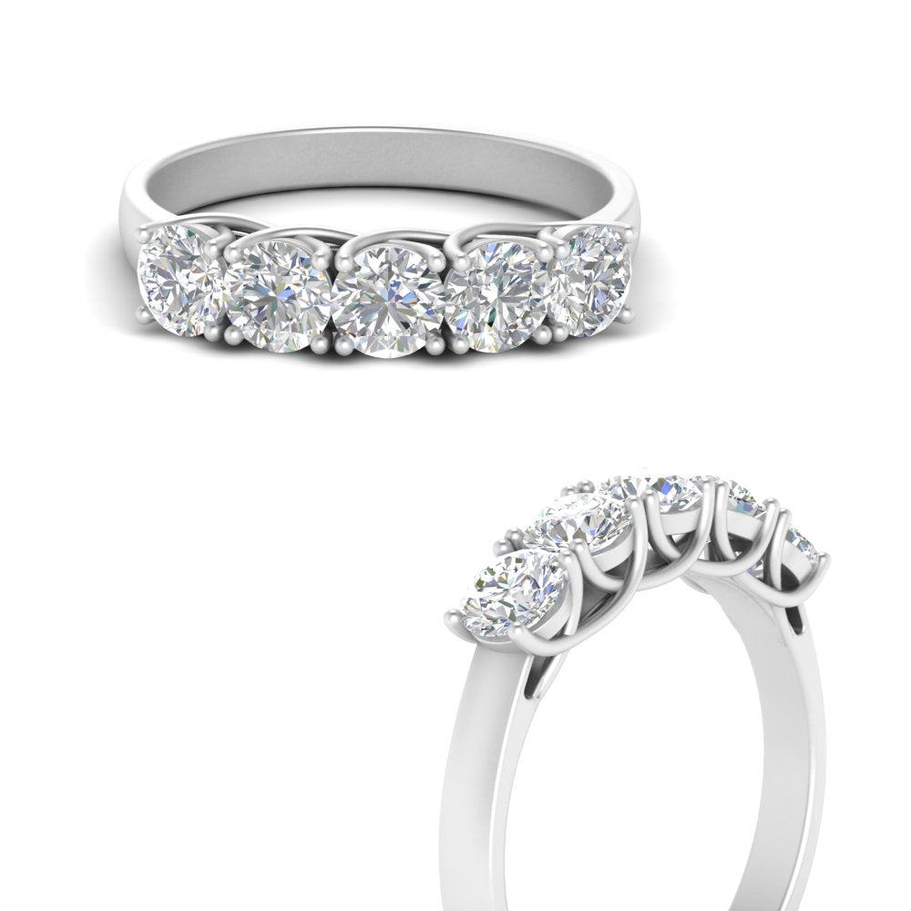 Trellis Five Stone Lab Diamond Band 14K Gold