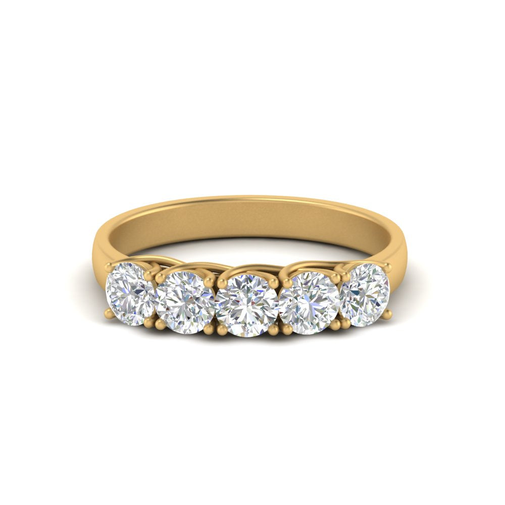 Trellis Five Stone Lab Diamond Band 14K Gold