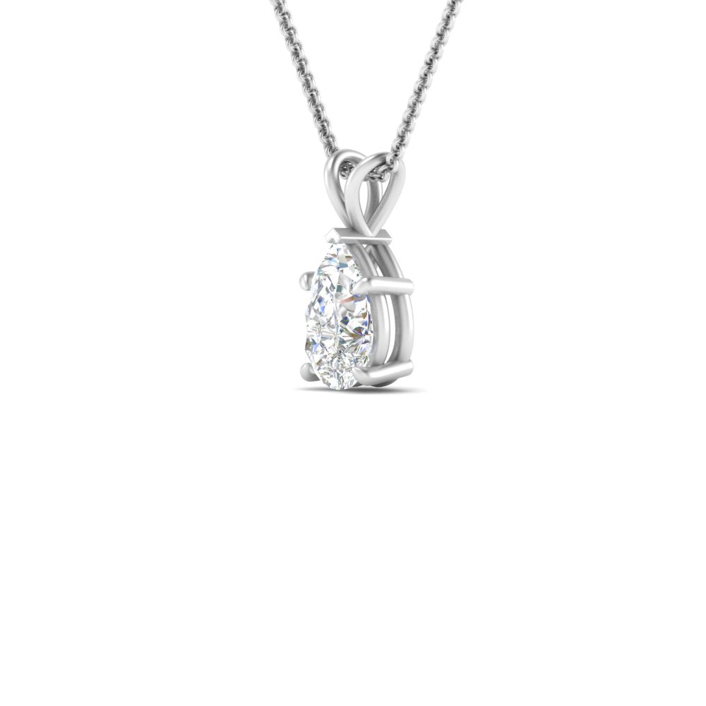 Pear Lab Diamond Solitaire Pendant For Women 14K Gold