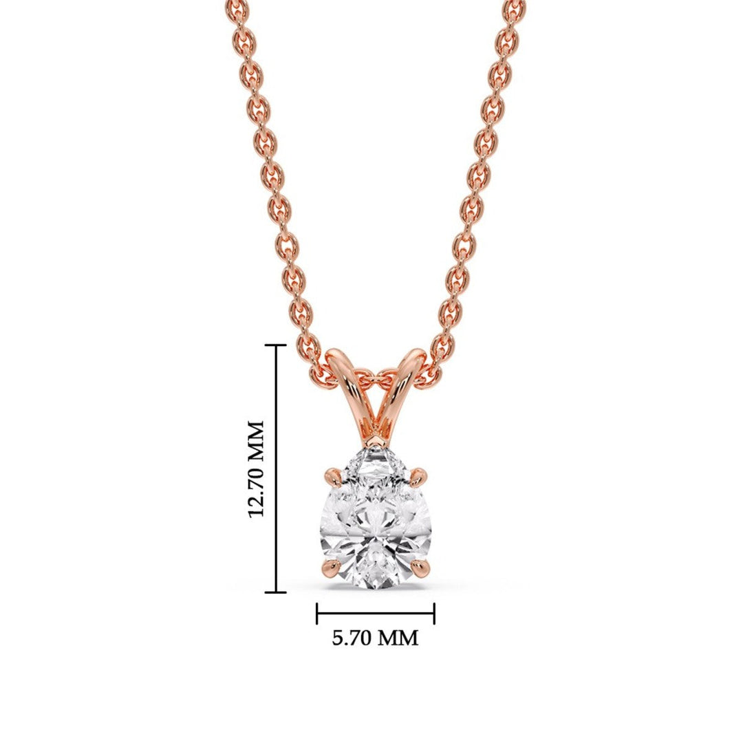 Color Lab Fancy Pear Shaped Diamond Solitaire Pendant