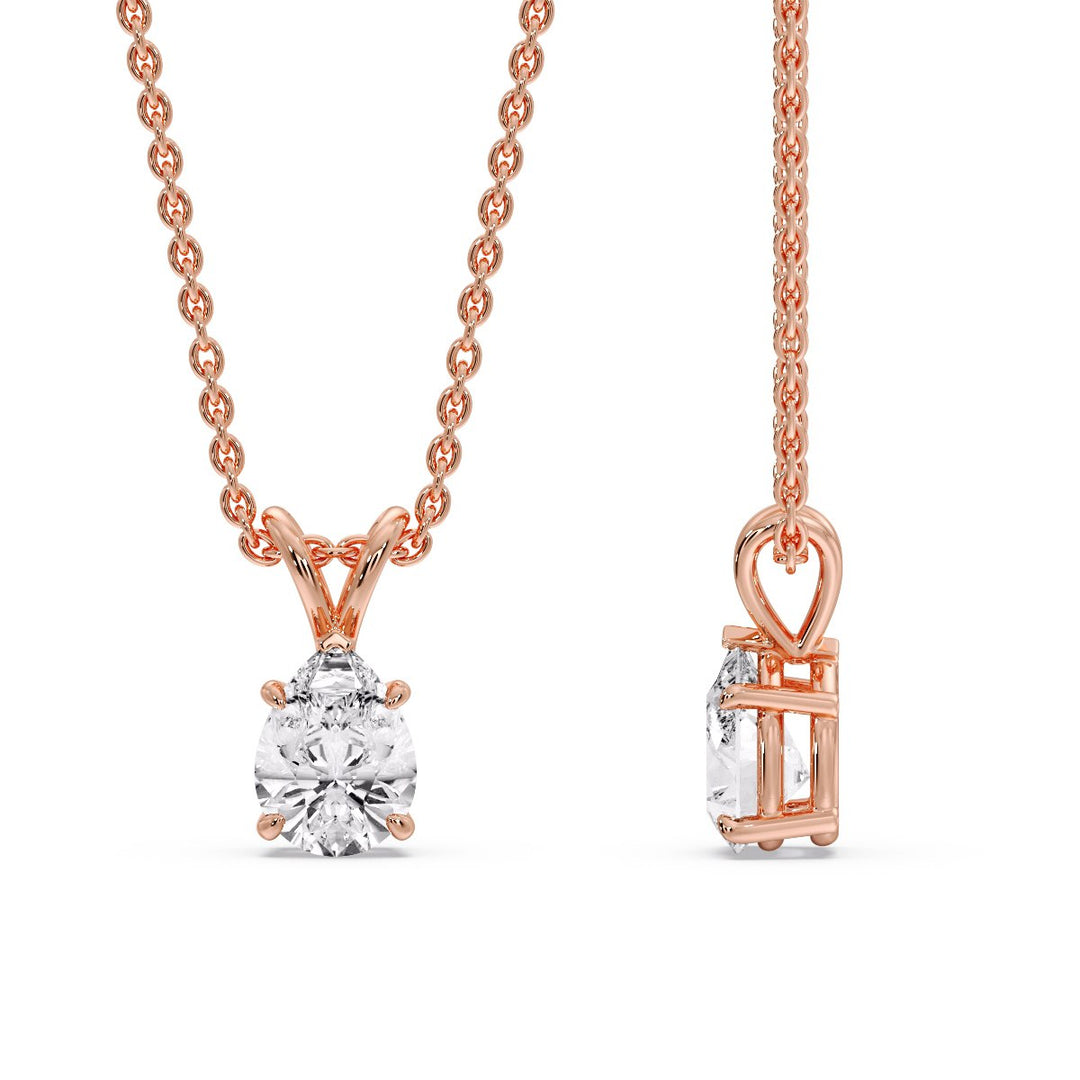 Color Lab Fancy Pear Shaped Diamond Solitaire Pendant