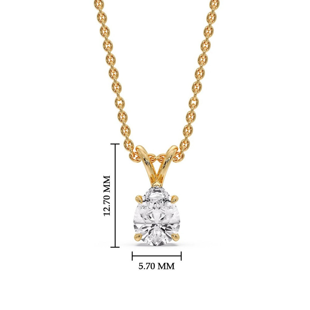 Color Lab Fancy Pear Shaped Diamond Solitaire Pendant