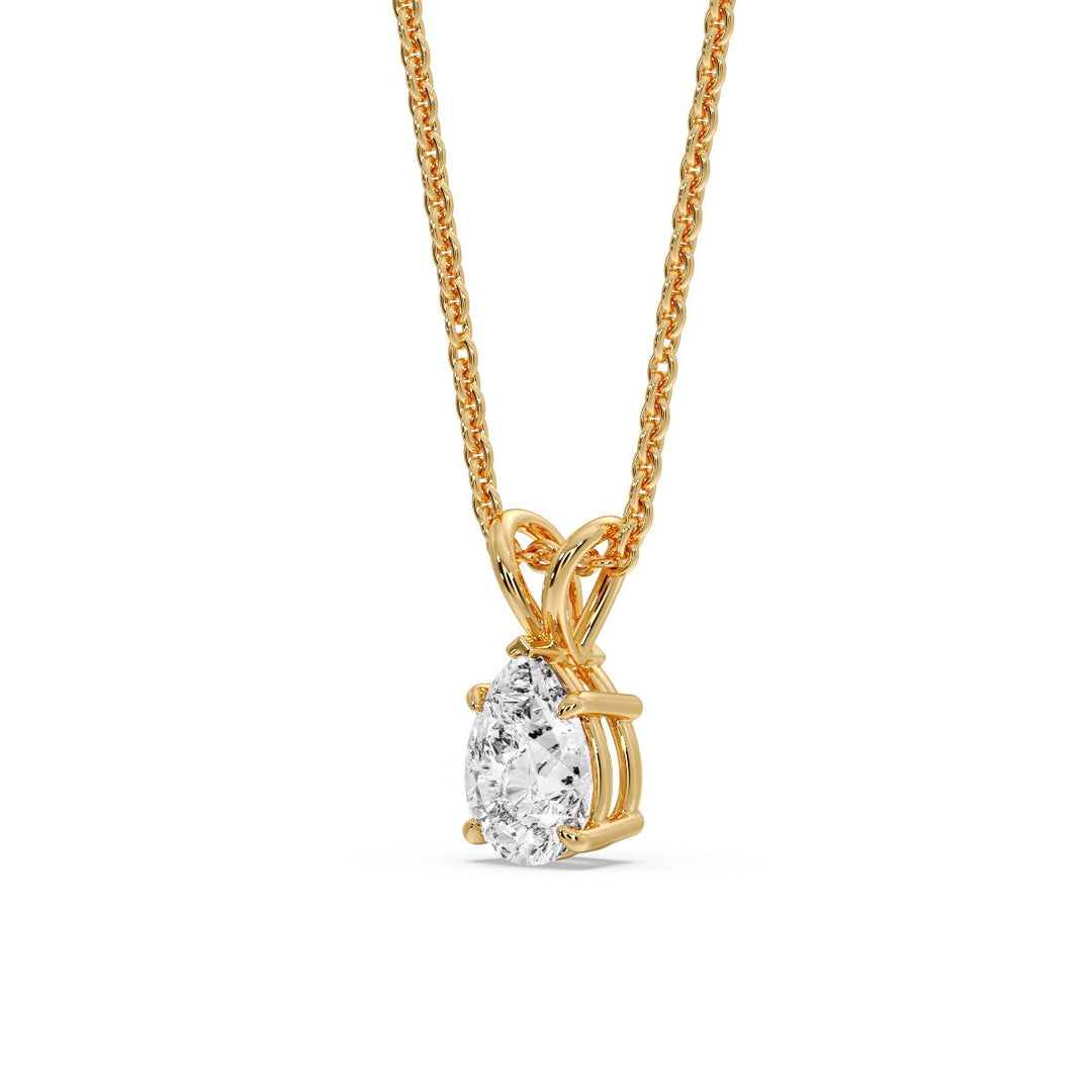 Color Lab Fancy Pear Shaped Diamond Solitaire Pendant