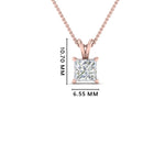 Load image into Gallery viewer, Princess Cut Lab Diamond Solitaire Pendant For Women 14K Gold
