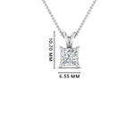 Load image into Gallery viewer, Princess Cut Lab Diamond Solitaire Pendant For Women 14K Gold
