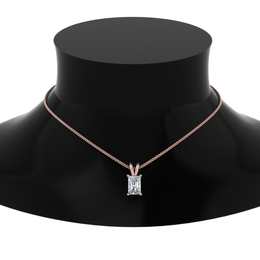 0.25 Ctw To 1 Ctw Radiant Lab Diamond Solitaire Pendant For Women 14K Gold