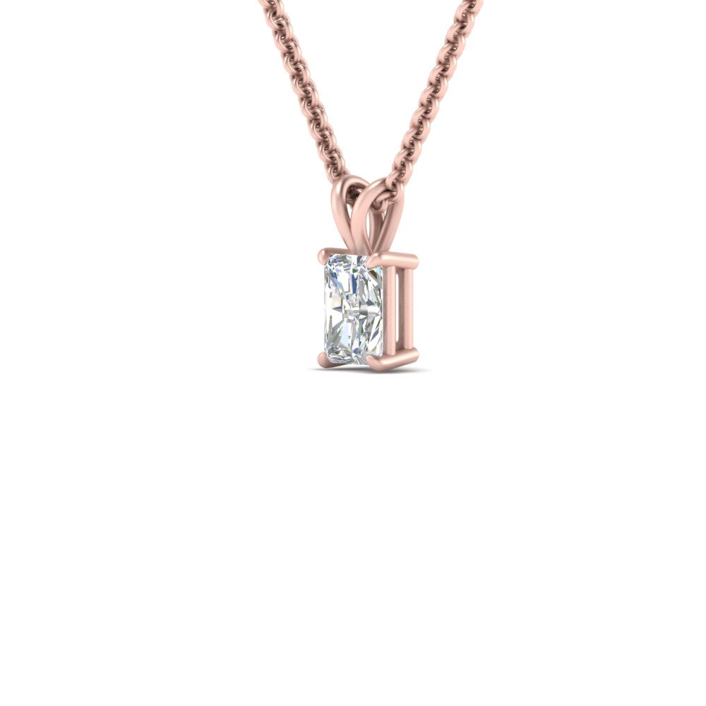 0.25 Ctw To 1 Ctw Radiant Lab Diamond Solitaire Pendant For Women 14K Gold