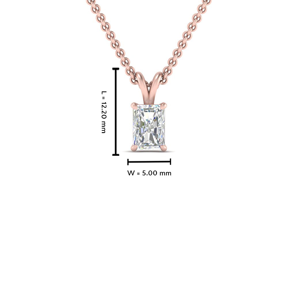 0.25 Ctw To 1 Ctw Radiant Lab Diamond Solitaire Pendant For Women 14K Gold