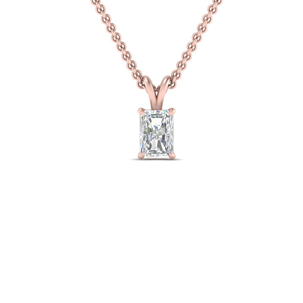 0.25 Ctw To 1 Ctw Radiant Lab Diamond Solitaire Pendant For Women 14K Gold
