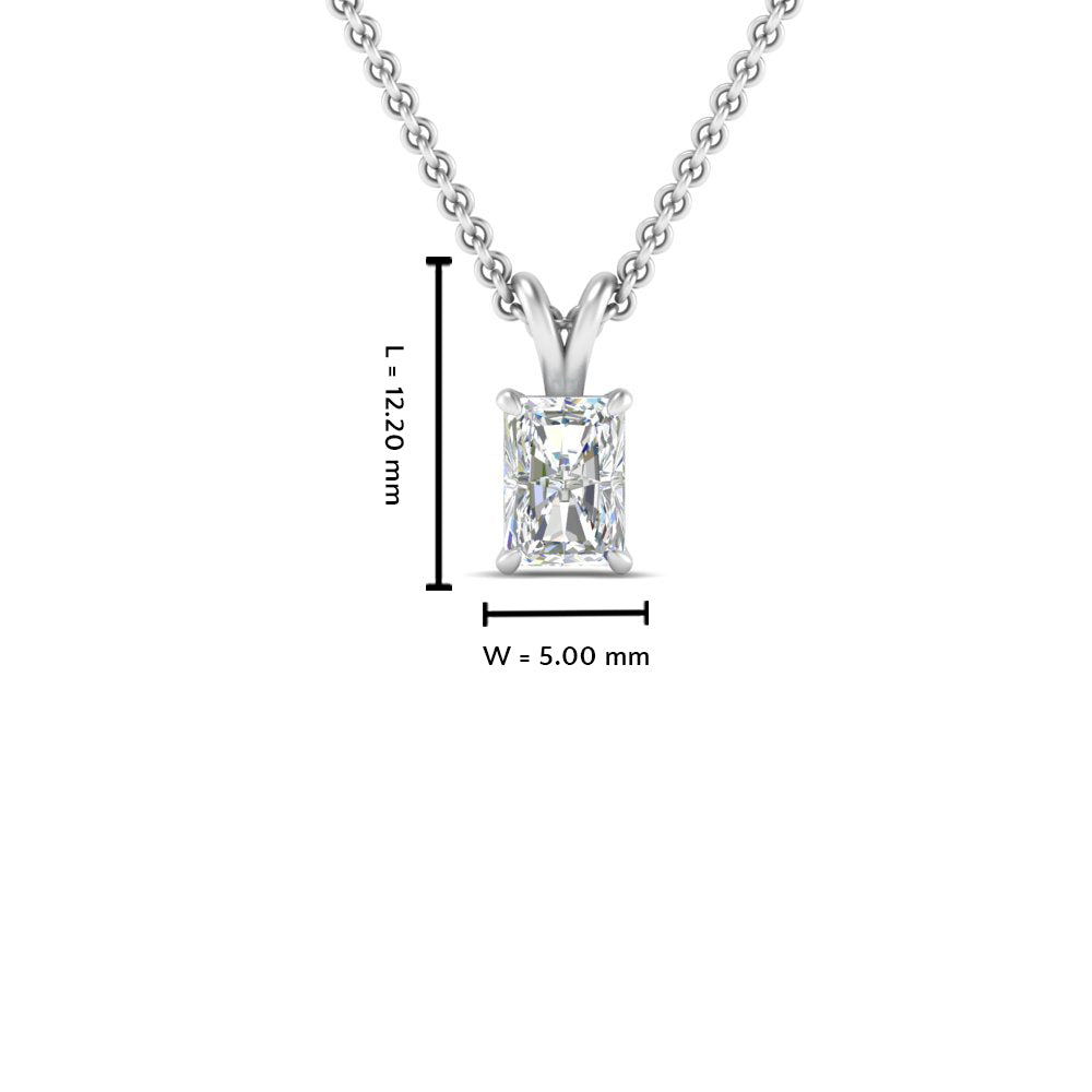 0.25 Ctw To 1 Ctw Radiant Lab Diamond Solitaire Pendant For Women 14K Gold