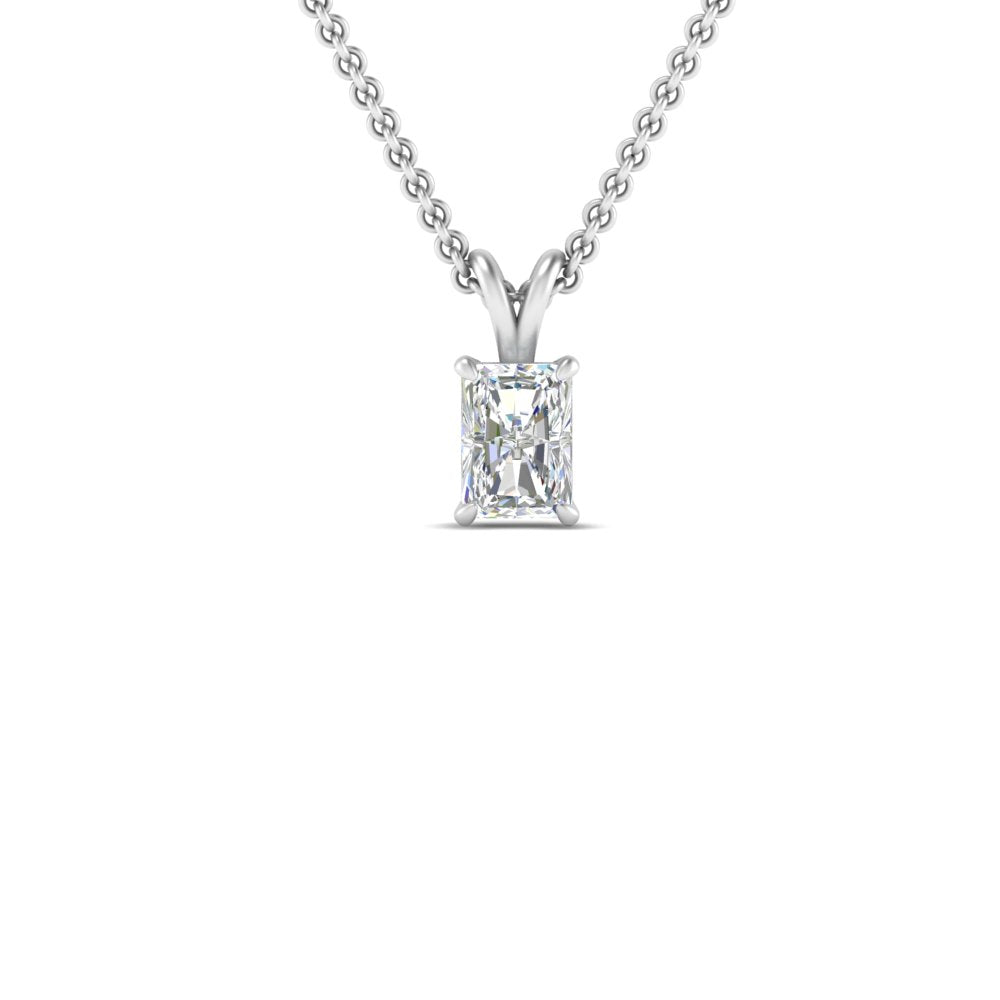 0.25 Ctw To 1 Ctw Radiant Lab Diamond Solitaire Pendant For Women 14K Gold
