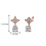 Load image into Gallery viewer, 0.50 To 2 Carat Lab Diamond Art Deco Inspired Round Drop Earring For Women 14K Gold
