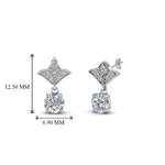 Load image into Gallery viewer, 0.50 To 2 Carat Lab Diamond Art Deco Inspired Round Drop Earring For Women 14K Gold
