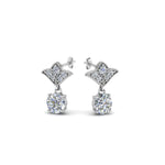 Load image into Gallery viewer, 0.50 To 2 Carat Lab Diamond Art Deco Inspired Round Drop Earring For Women 14K Gold
