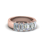 Load image into Gallery viewer, Five Stone Emerald Cut Lab Diamond Ring 14K Gold
