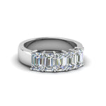 Load image into Gallery viewer, Five Stone Emerald Cut Lab Diamond Ring 14K Gold
