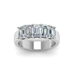 Load image into Gallery viewer, Five Stone Emerald Cut Lab Diamond Ring 14K Gold

