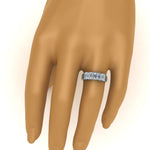 Load image into Gallery viewer, Five Stone Emerald Cut Lab Diamond Ring 14K Gold
