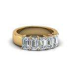 Load image into Gallery viewer, Five Stone Emerald Cut Lab Diamond Ring 14K Gold
