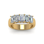 Load image into Gallery viewer, Five Stone Emerald Cut Lab Diamond Ring 14K Gold
