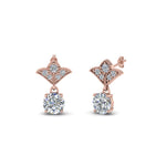 Load image into Gallery viewer, 0.50 To 2 Carat Lab Diamond Art Deco Inspired Round Drop Earring For Women 14K Gold
