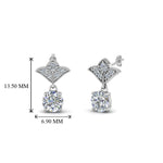Load image into Gallery viewer, 0.50 To 2 Carat Lab Diamond Art Deco Inspired Round Drop Earring For Women 14K Gold

