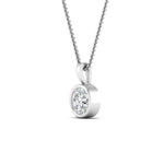 Load image into Gallery viewer, Round Lab Diamond Bezel Solitaire Pendant For Women
