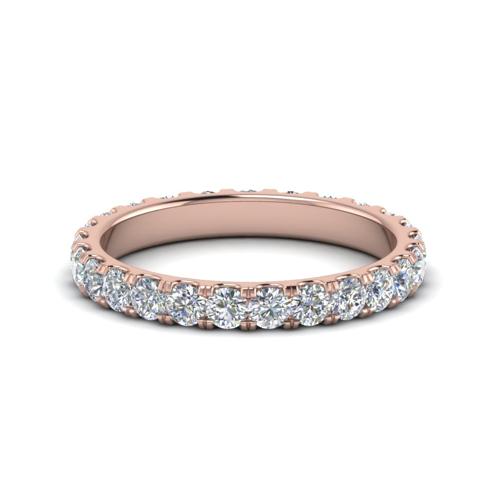 0.25 - 5 Carat Round Cut Lab Grown Eternity Wedding Band For Women 14k Gold
