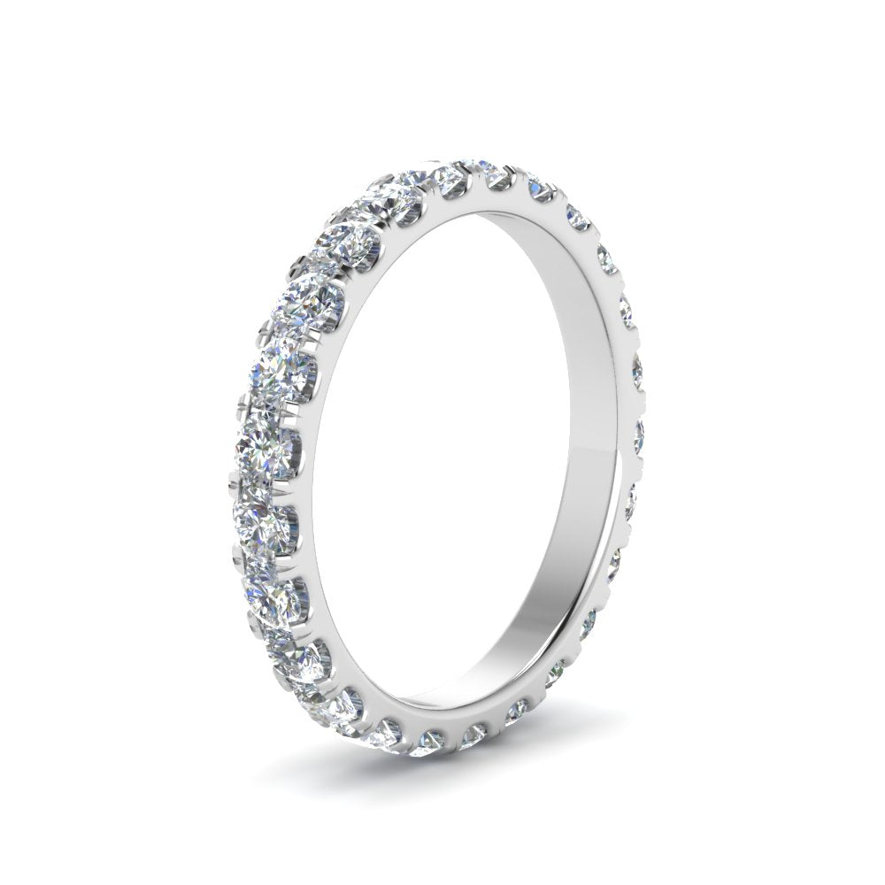 0.25 - 5 Carat Round Cut Lab Grown Eternity Wedding Band For Women 14k Gold