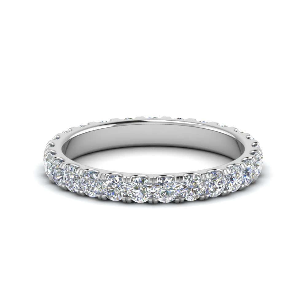0.25 - 5 Carat Round Cut Lab Grown Eternity Wedding Band For Women 14k Gold