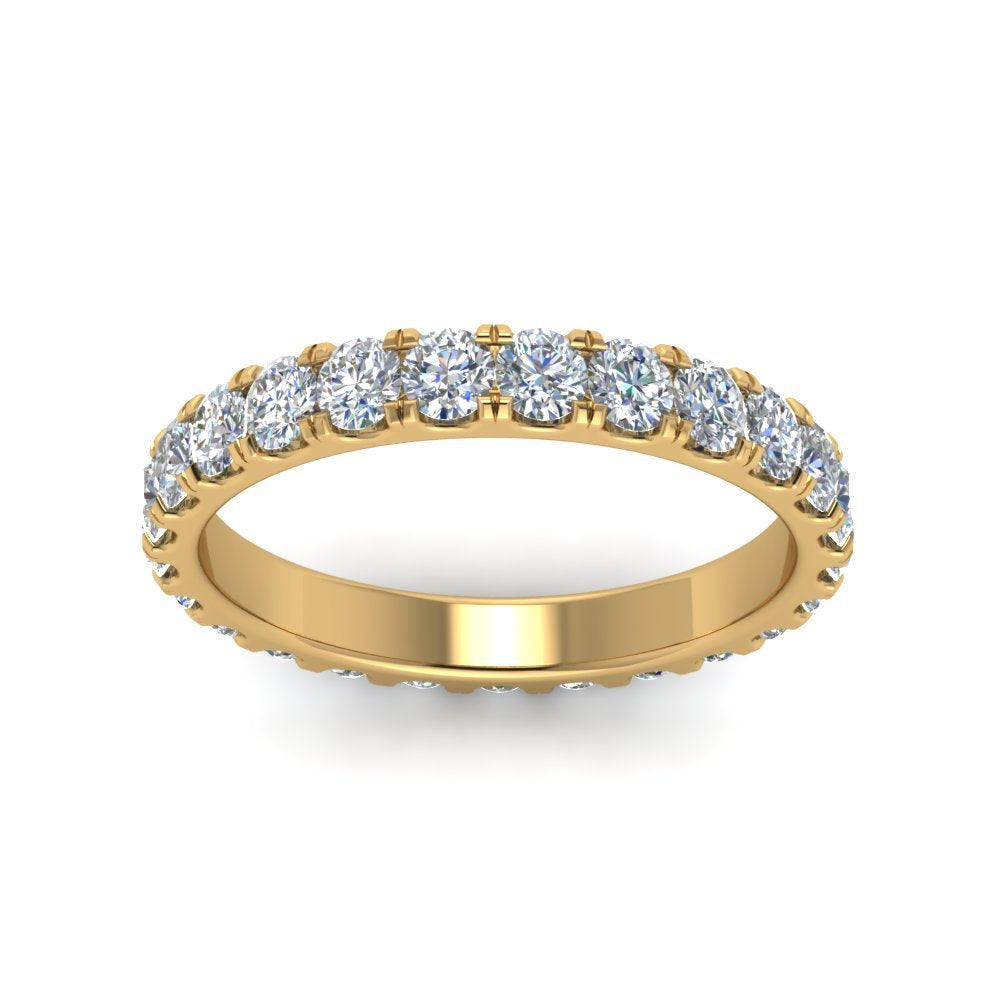 0.25 - 5 Carat Round Cut Lab Grown Eternity Wedding Band For Women 14k Gold