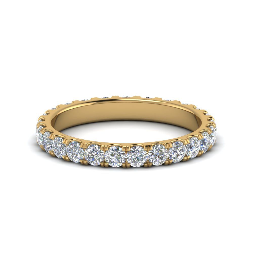 0.25 - 5 Carat Round Cut Lab Grown Eternity Wedding Band For Women 14k Gold