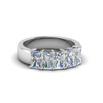 Load image into Gallery viewer, 0.50 To 5 Ct Radiant Cut Lab Diamond Five Stone Wedding Band 14k Gold
