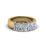 Load image into Gallery viewer, 0.50 To 5 Ct Radiant Cut Lab Diamond Five Stone Wedding Band 14k Gold
