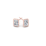 Load image into Gallery viewer, 0.50 To 4 Carat Lab Diamond Radiant Stud Bezel Set Earring For Women 14K Gold
