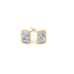 Load image into Gallery viewer, 0.50 To 4 Carat Lab Diamond Radiant Stud Bezel Set Earring For Women 14K Gold
