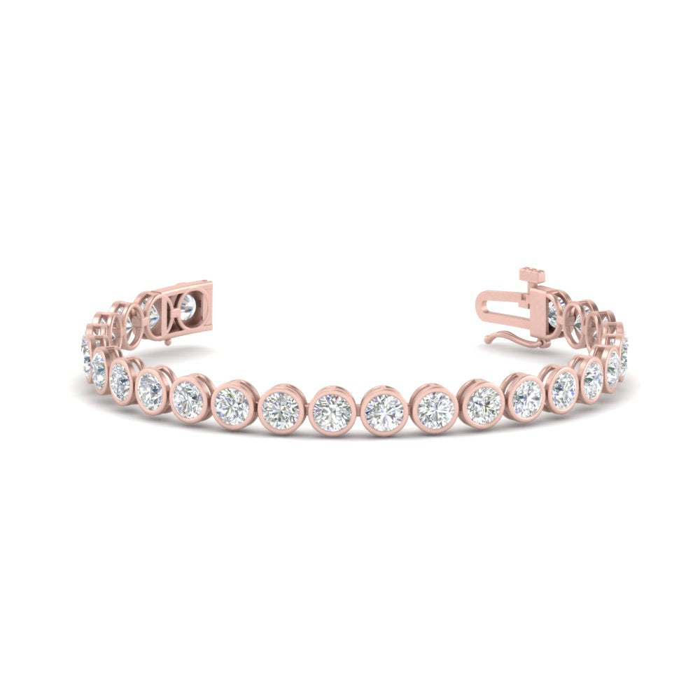 Round Lab Diamond Bezel Set Tennis Bracelet