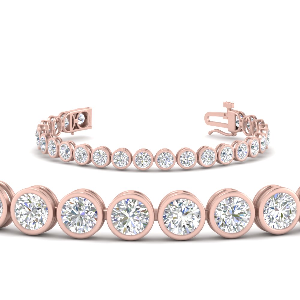 Round Lab Diamond Bezel Set Tennis Bracelet