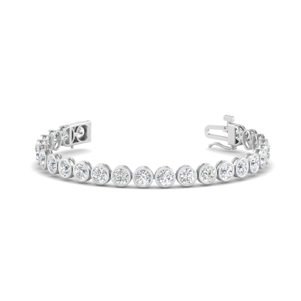 Round Lab Diamond Bezel Set Tennis Bracelet