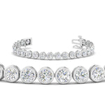 Load image into Gallery viewer, Round Lab Diamond Bezel Set Tennis Bracelet

