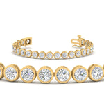 Load image into Gallery viewer, Round Lab Diamond Bezel Set Tennis Bracelet
