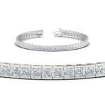 Load image into Gallery viewer, Half Bezel Princess Cut Lab Diamond Tennis Bracelet
