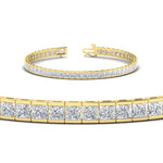 Load image into Gallery viewer, Half Bezel Princess Cut Lab Diamond Tennis Bracelet
